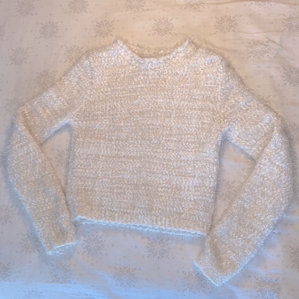 Off white fuzzy Forever 21 sweater